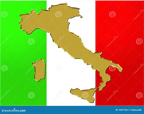 Stock Photo: Italian flag and map. Image: 7037720