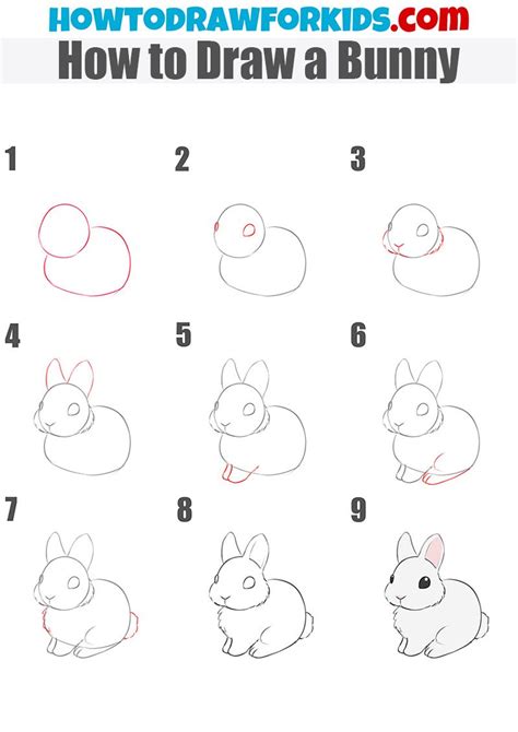 How to Draw a Bunny | How to Draw for Kids | Easy bunny drawing, Bunny ...