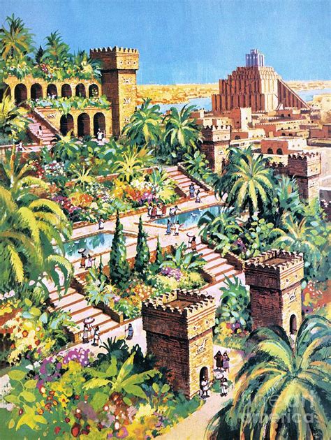 The Hanging Gardens Of Babylon Painting by Harry Green - Pixels