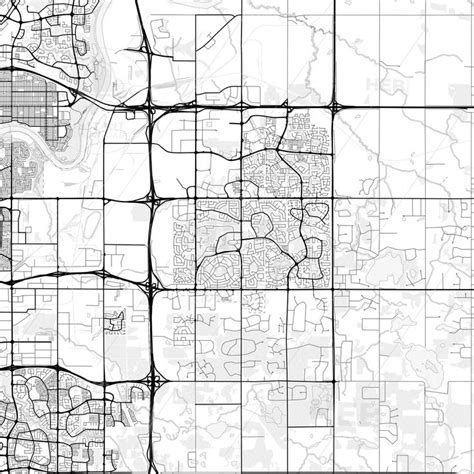 Nice bright vector map of Strathcona County, Alberta, Canada with fine ...