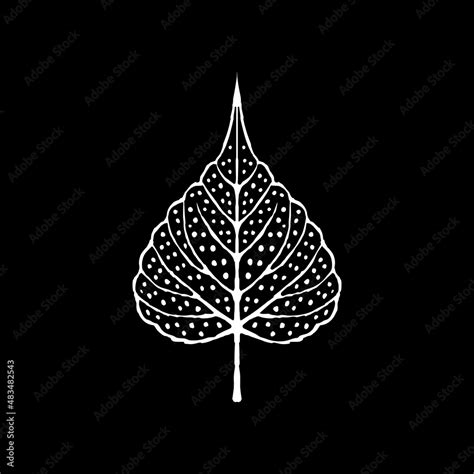 Hand drawn leaf of bodhi Stock Vector | Adobe Stock