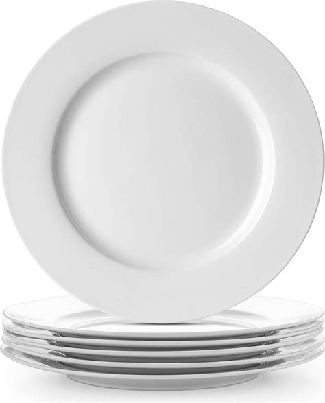 Amazon.com | DOWAN Porcelain White Dinner Plates Set - Round Dessert ...