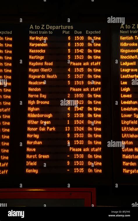 Train Timetable, London Bridge Station, London, England, United Kingdom ...