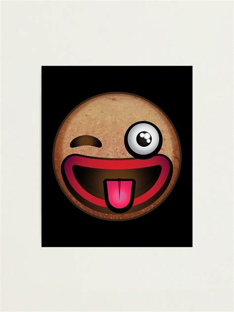 "Silly Winking Gingerbread Man Face Emoji " Photographic Print for Sale ...