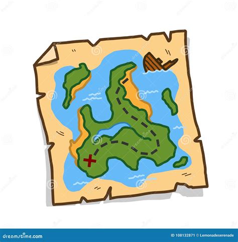 Cartoon Treasure Map Vector Illustration | CartoonDealer.com #15028828