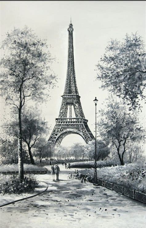 t – BuzzTMZ | Eiffel tower drawing, Eiffel tower art, Drawing scenery