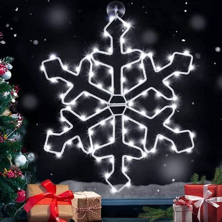 19'' Christmas LED Big Snowflake Window Lights Decorations, Remote ...