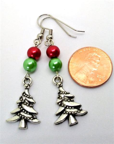 Christmas Tree Earrings Tree Charms Dangle Earrings - Etsy