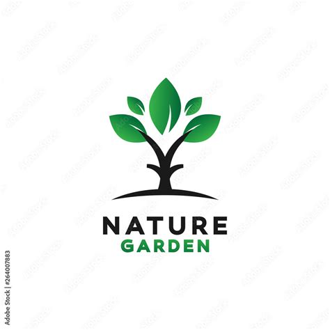 Green Garden Logo Design Inspiration Stock Vector | Adobe Stock