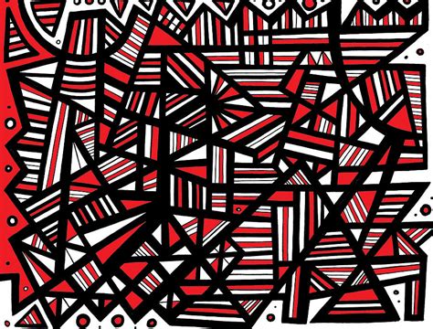 Eloquence Abstract Art Red White Black Drawing by Eddie Alfaro - Fine ...