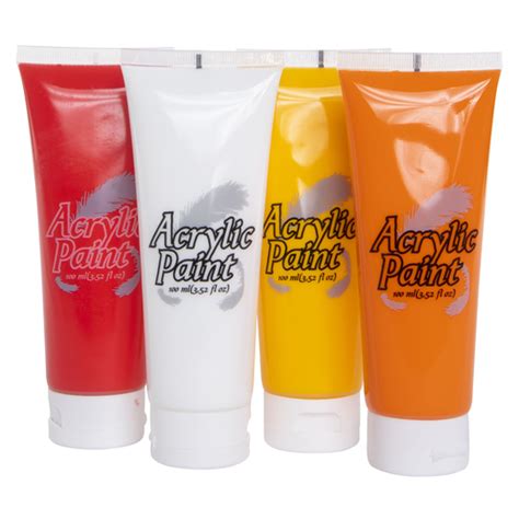 acrylic paint tubes 4-count set, 3.4oz each | let go & have fun