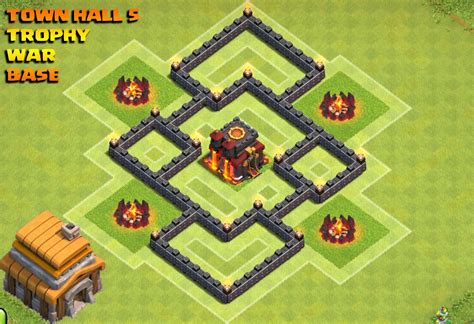 Town Hall 5 (TH5) Trophy Clan War Base - CoC Design Base