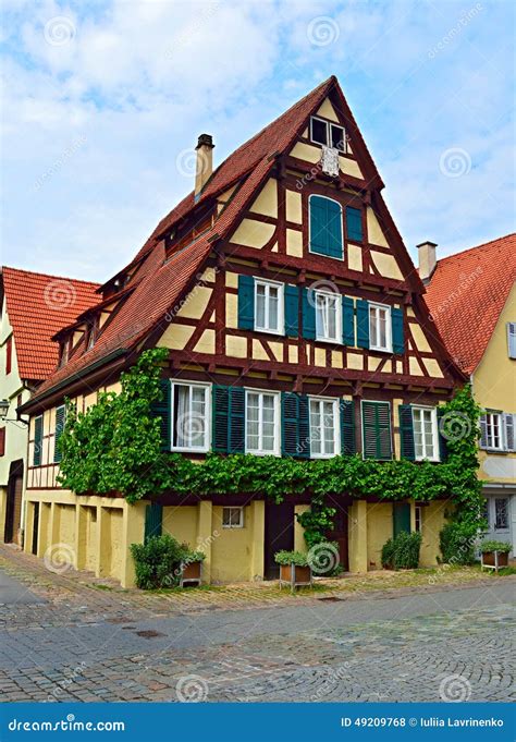 Old Typical German House - Timber Framing - With Vines Stock Photo ...