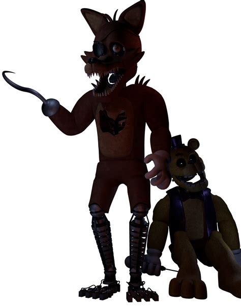 Stylised Foxy and Golden Freddy by TheBearProductions on DeviantArt