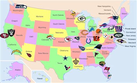 NFL Map with All Teams