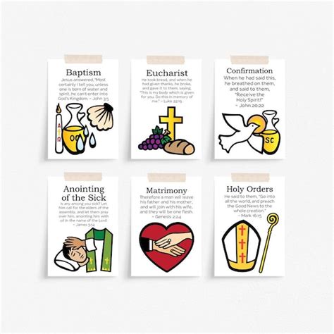 CATHOLIC Seven SACRAMENTS Flash Cards Bulletin Board Posters - Etsy