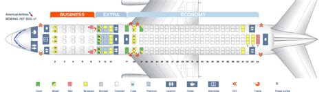 Seat map Boeing 767-300 American Airlines. Best seats in the plane