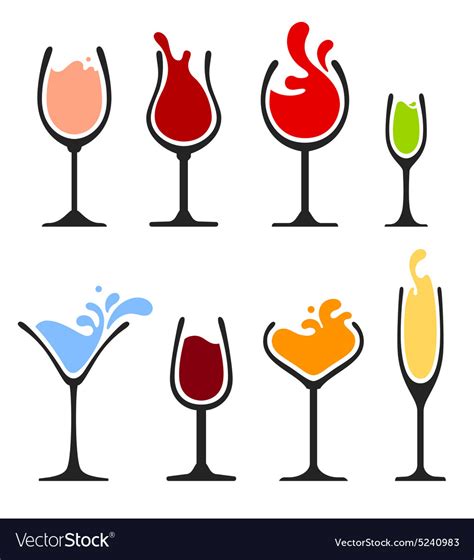 Silhouette of wine glass with splash Royalty Free Vector