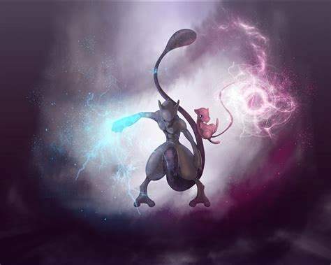 Mew and Mewtwo Epic Battle HD Wallpaper