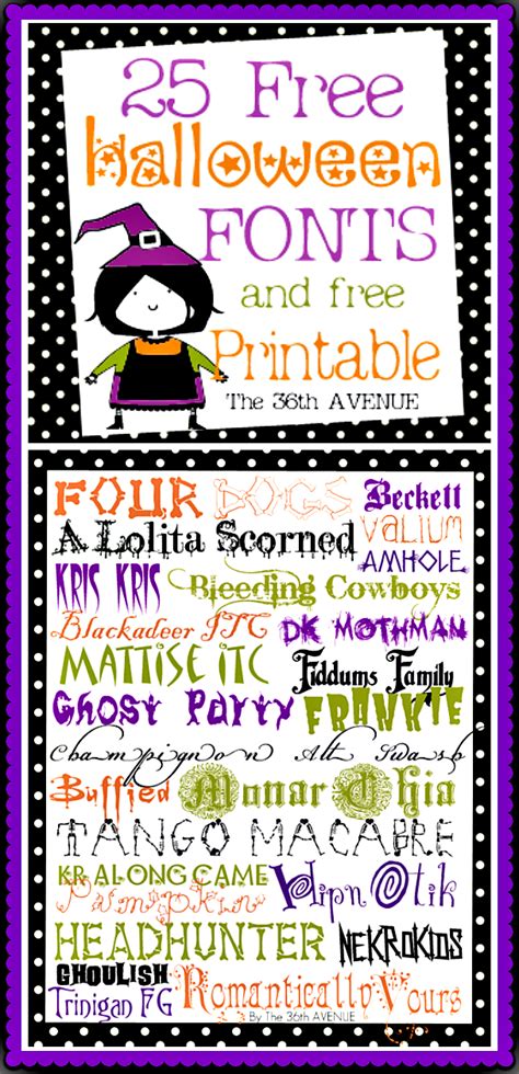 The 36th AVENUE | 25 Halloween Free Fonts and Printable | The 36th AVENUE