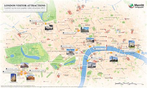 London Visitor Attractions - A map highlighting London's most popular ...