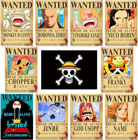 TYZZHOA 11 PCS Anime One Piece Wanted Bounty Posters 11×15 IN, Nika ...