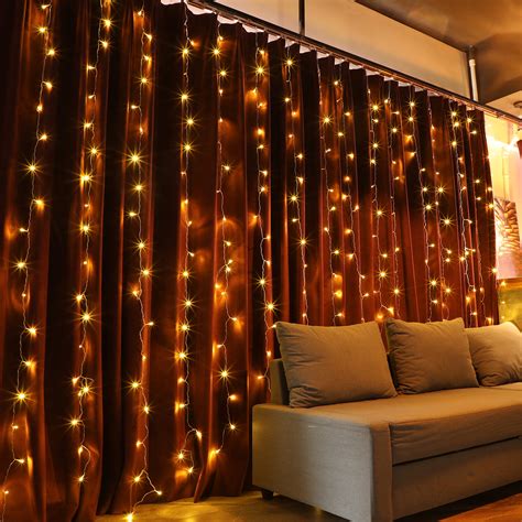 The Holiday Aisle® 320 Light Curtain String Lights, Christmas Curtain ...