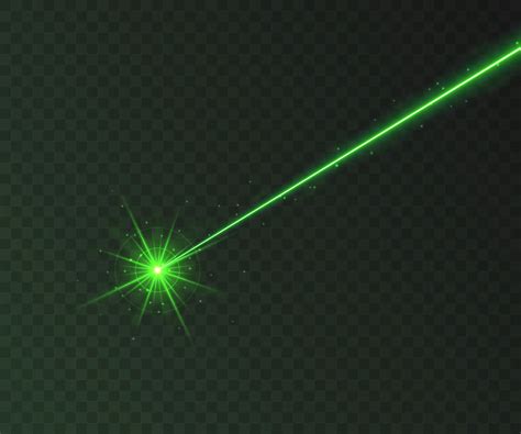 Green laser beam light effect isolated on transparent background ...