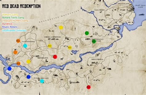 RDR1 gang hideouts map (research from https://reddead.fandom.com/wiki ...