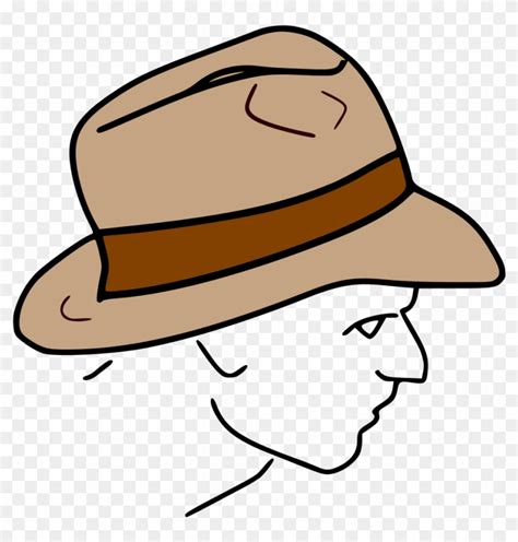 File Fedora Line Drawing - Indiana Jones Hat Cartoon, HD Png Download ...