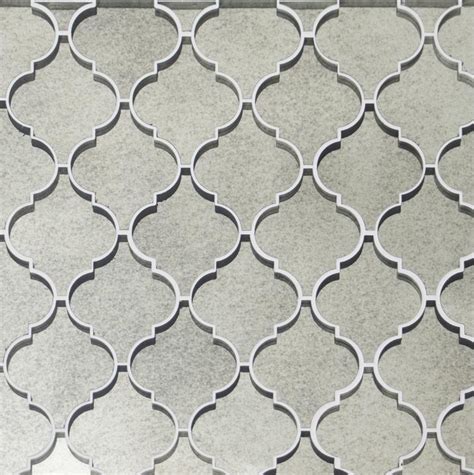 Home › Antique Mirror Glass Mosaic Tile - Arabesque Lantern Pattern ...