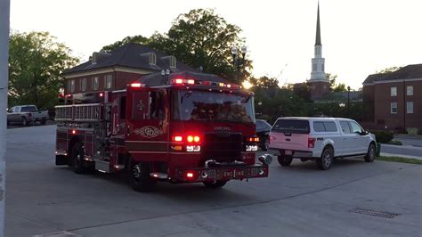 Concord NC Fire Department brand new Engine 1 using HEAVY Q responding ...