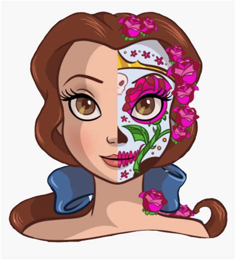 Princess Clip Face - Dia De Los Muertos Disney Princess, HD Png ...