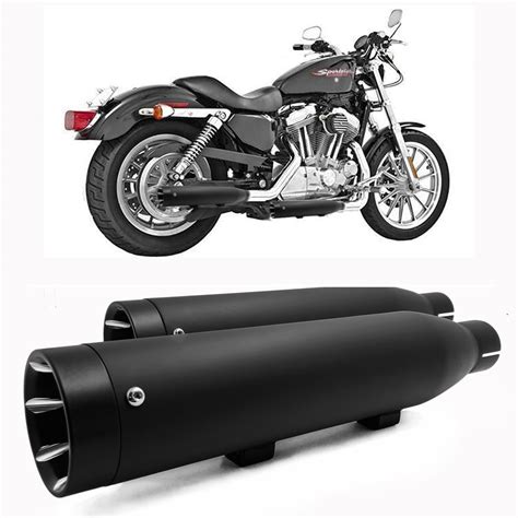 HTTMT- Black Hight Quality Mufflers Slip On Compatible With Harley ...