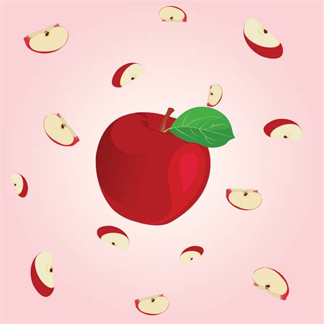 Apple with slices apple slices 7437937 Vector Art at Vecteezy