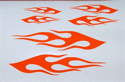 SET OF 3 FLAME VINYL DECALS BIKE HELMENT STICKERS NEW | Custom paint ...