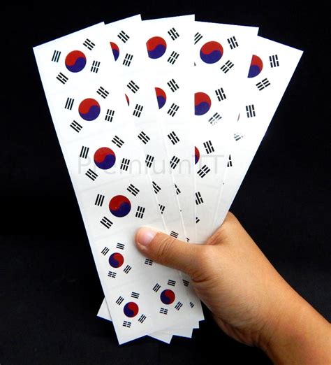 40 Removable Stickers: South Korean Flag Korea Party Favors | Etsy