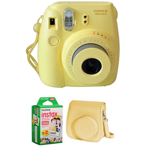 FUJIFILM instax mini 8 Instant Film Camera Basic Kit (Yellow)