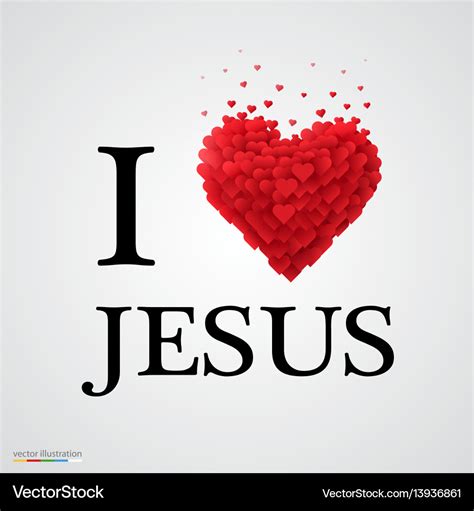 I love jesus heart sign Royalty Free Vector Image