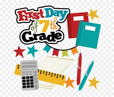 Clip Art School - First Day Of Grade 7 - Free Transparent PNG Clipart ...