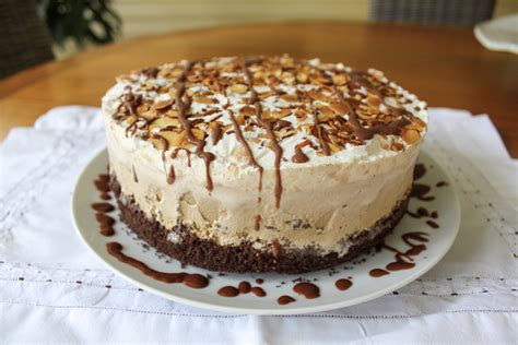 Coffee Almond Ice Cream Cake with Dark Chocolate Almond Sauce - Recipes ...