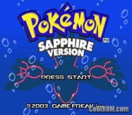 Pokemon Sapphire ROM Gameboy Advance / GBA - CoolROM.com