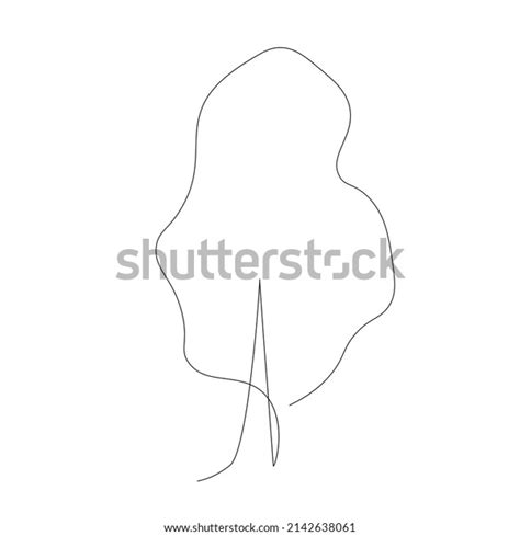 Tree Silhouette Line Drawing Vector Illustration Stock Vector (Royalty ...