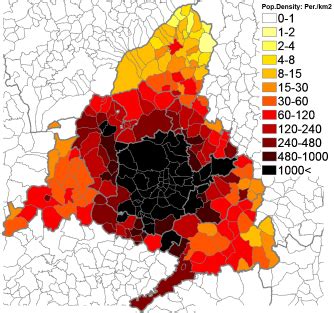 28.Population density (administrative boundaries) map of the Community ...