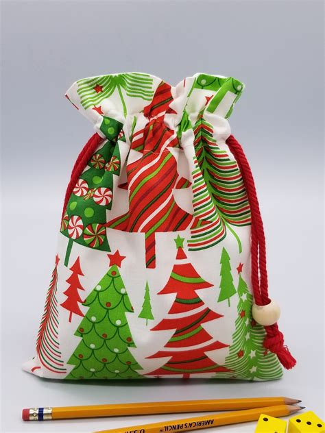 Reusable Fabric Gift Bag, Christmas Tree