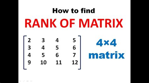 How to find Rank of Matrix || RANK OF MATRIX || MATRICES || Engineering ...