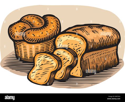 Cartoon Loaf Of Bread Drawing Bread slice isolated on white cold ...