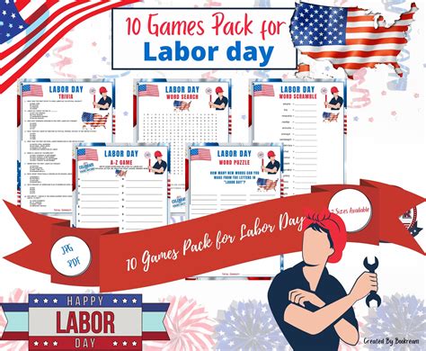 10 Labor Day Party Games BUNDLE Printable Labor Day Activity - Etsy