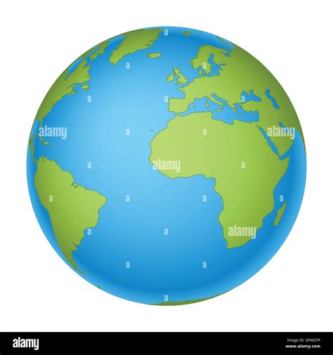 Earth globe - world map with continents on planet Earth, vector ...