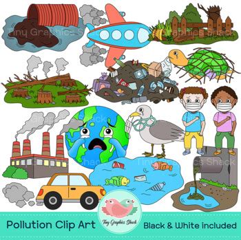 Air, Water, Land Pollution Clip Art by Tiny Graphics Shack | TpT